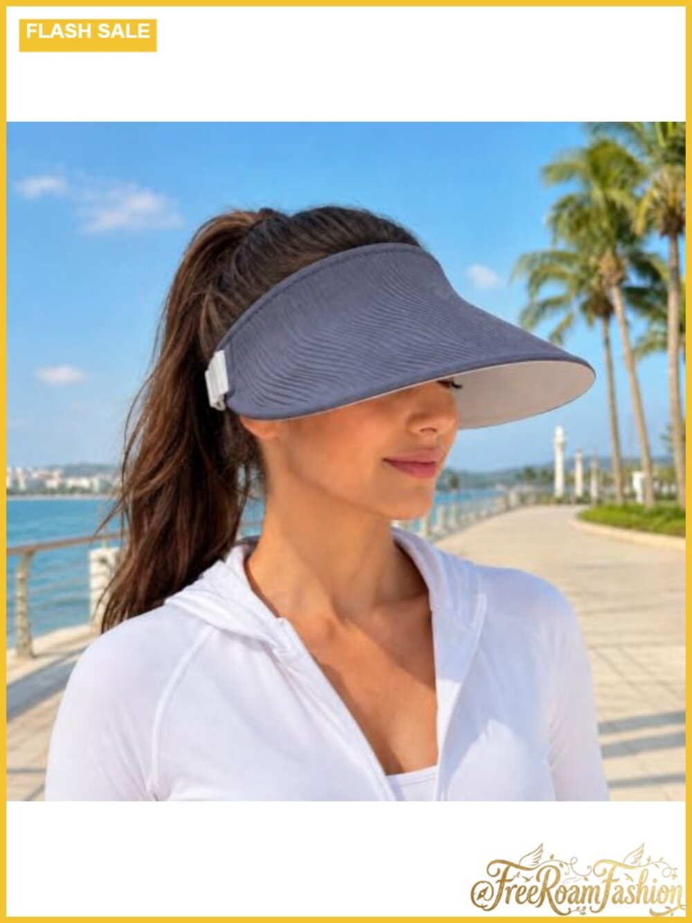 Wide Brim Sun Visor Hat UPF 50+ Ponytail Friendly Golf Beach Cap